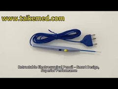 ISO lápiz electrocirúrgico retráctil Cauterización desechable con punta de acero inoxidable